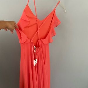Long coral dress